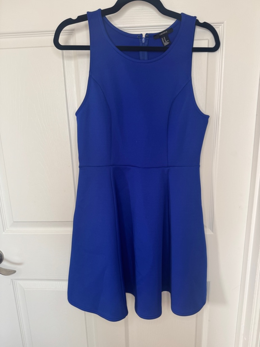 Forever 21 Royal Blue Sleeveless Fit & Flare Mini Dress